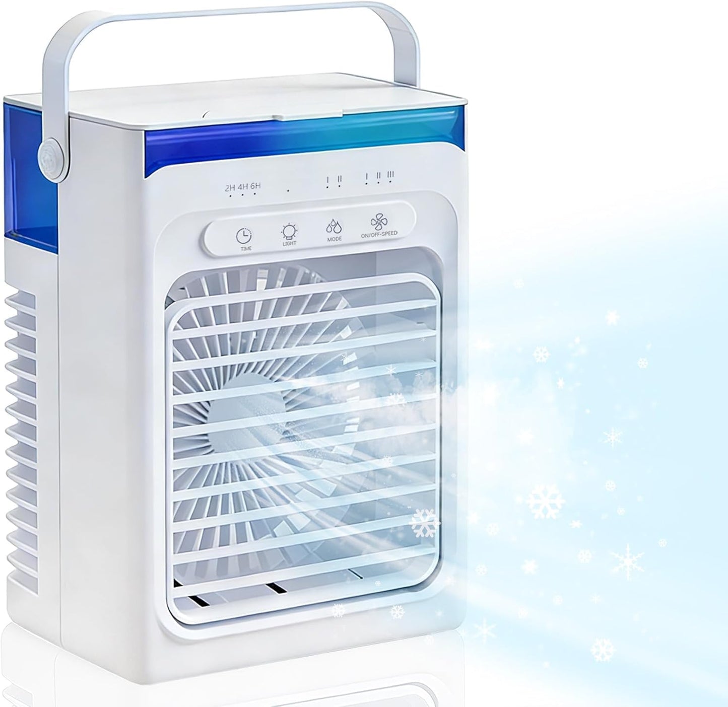 Mini Quiet Portable Air Conditioner 1000ml | USB Air Cooler | Cool Cooling Fan with Ice | 3 Speeds | Timer 2/4/6H | RGB LED Light Ideal for Bedroom/Office