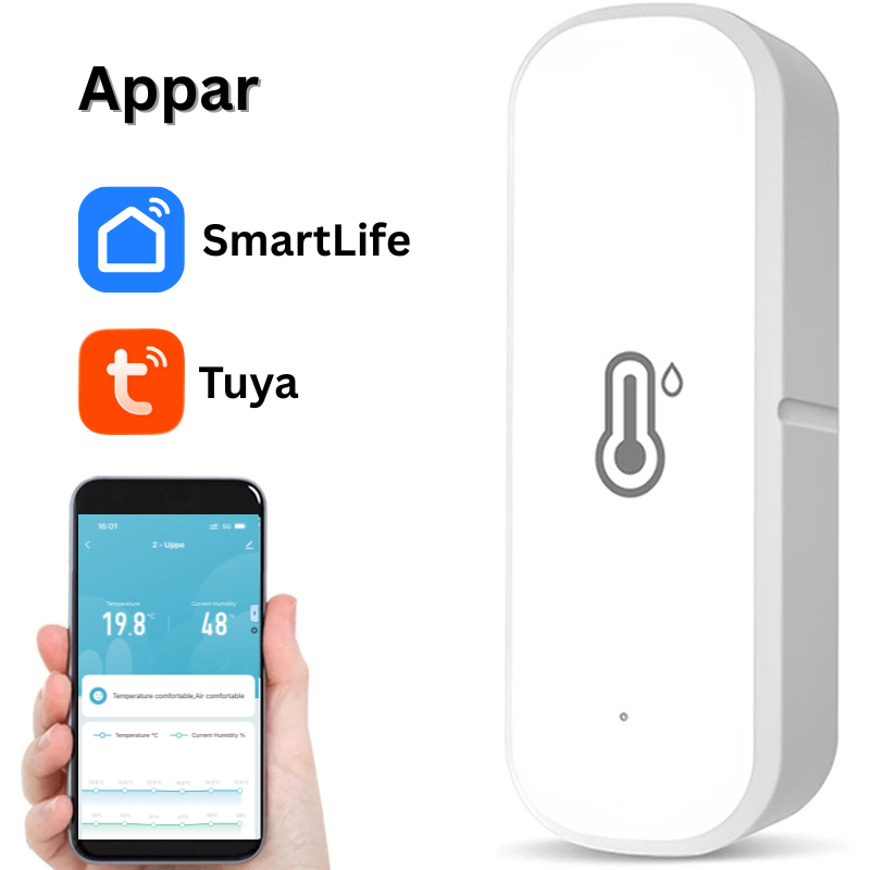 Temperatur- och Fuktighetssensor med app (wifi)