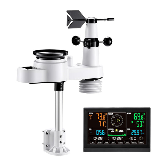 🌦️ WiFi Väderstation 5-i-1 & 7.5” HD-Display