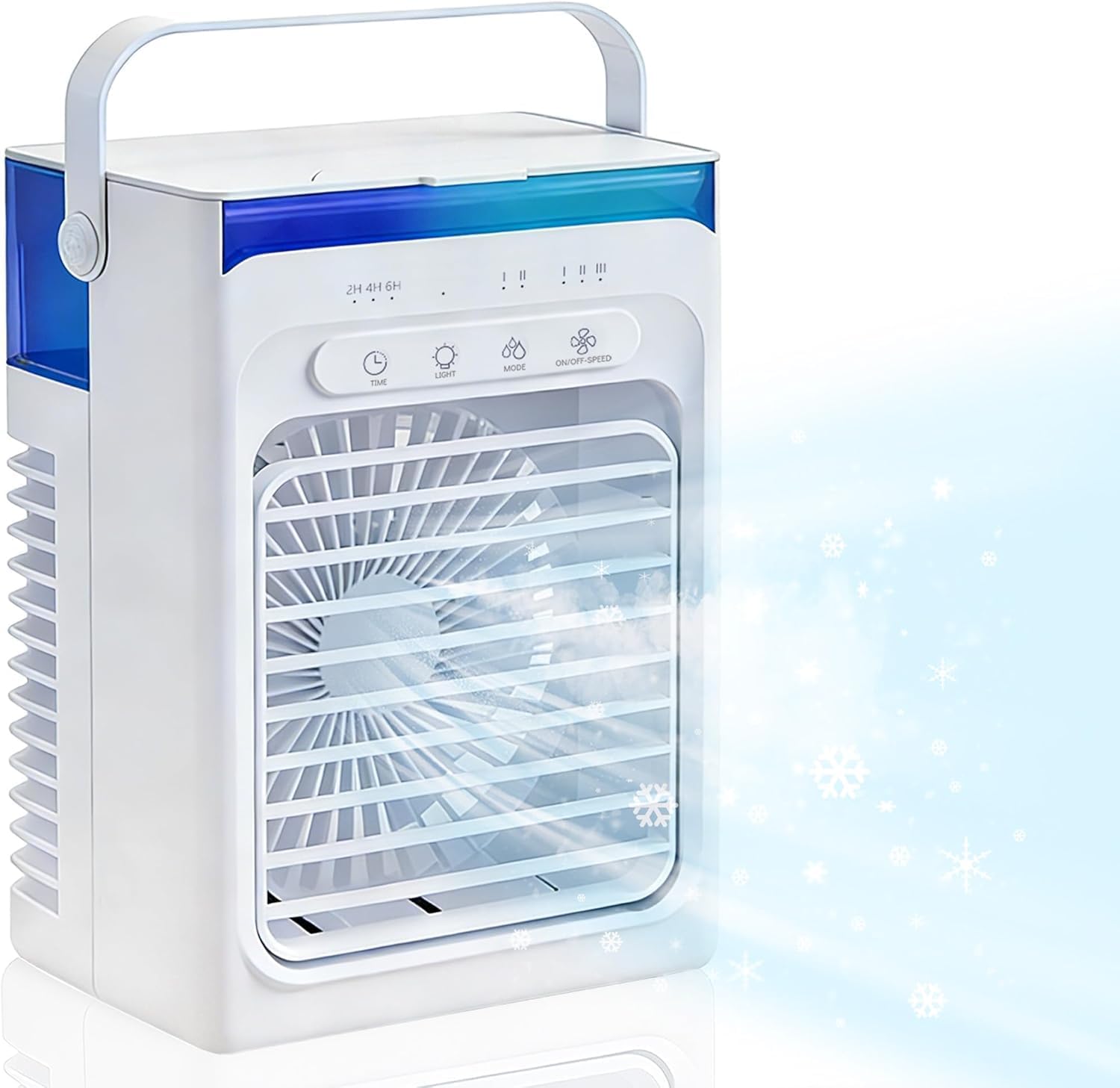 Mini Quiet Portable Air Conditioner 1000ml | USB Air Cooler | Cool Cooling Fan with Ice | 3 Speeds | Timer 2/4/6H | RGB LED Light Ideal for Bedroom/Office
