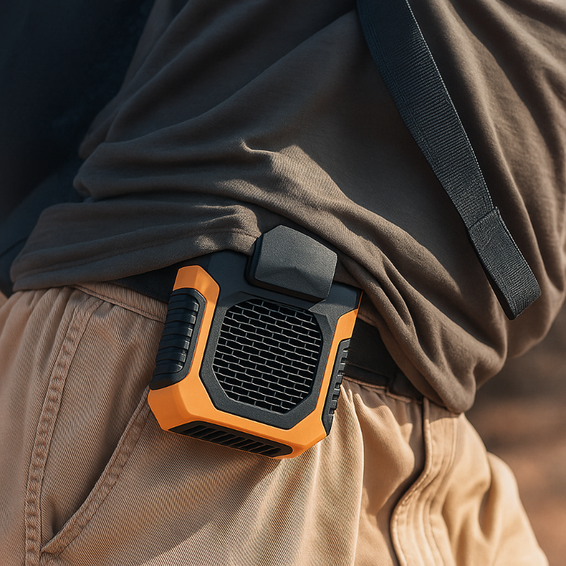 Fläkt kan fästas i bältet