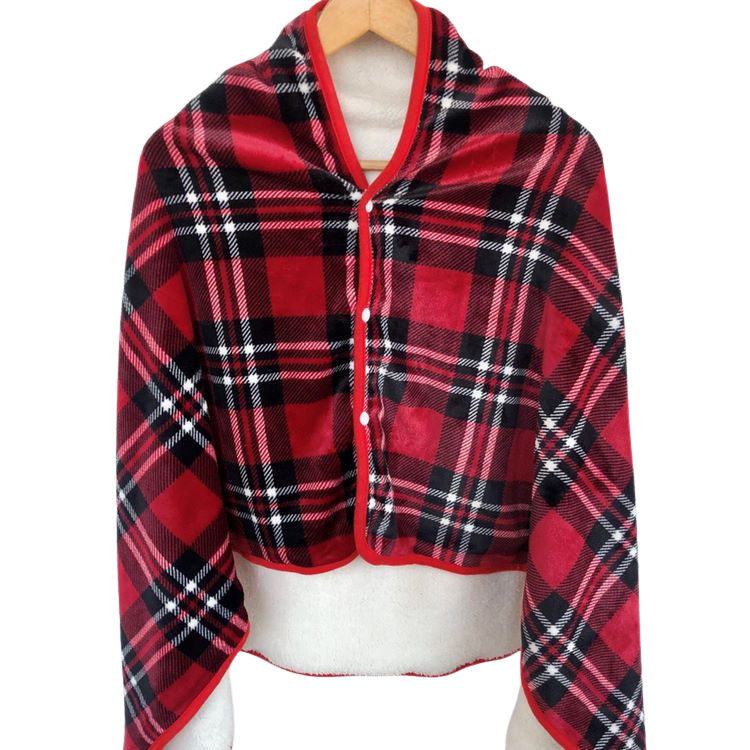 Poncho i mjukaste fleece och 8 värmezoner