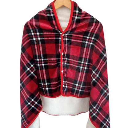 Poncho i mjukaste fleece och 8 värmezoner