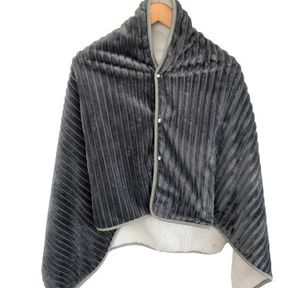 Grå poncho bredrandig textur